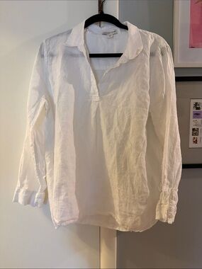 Coldwater Creek White Linen Popover Tunic